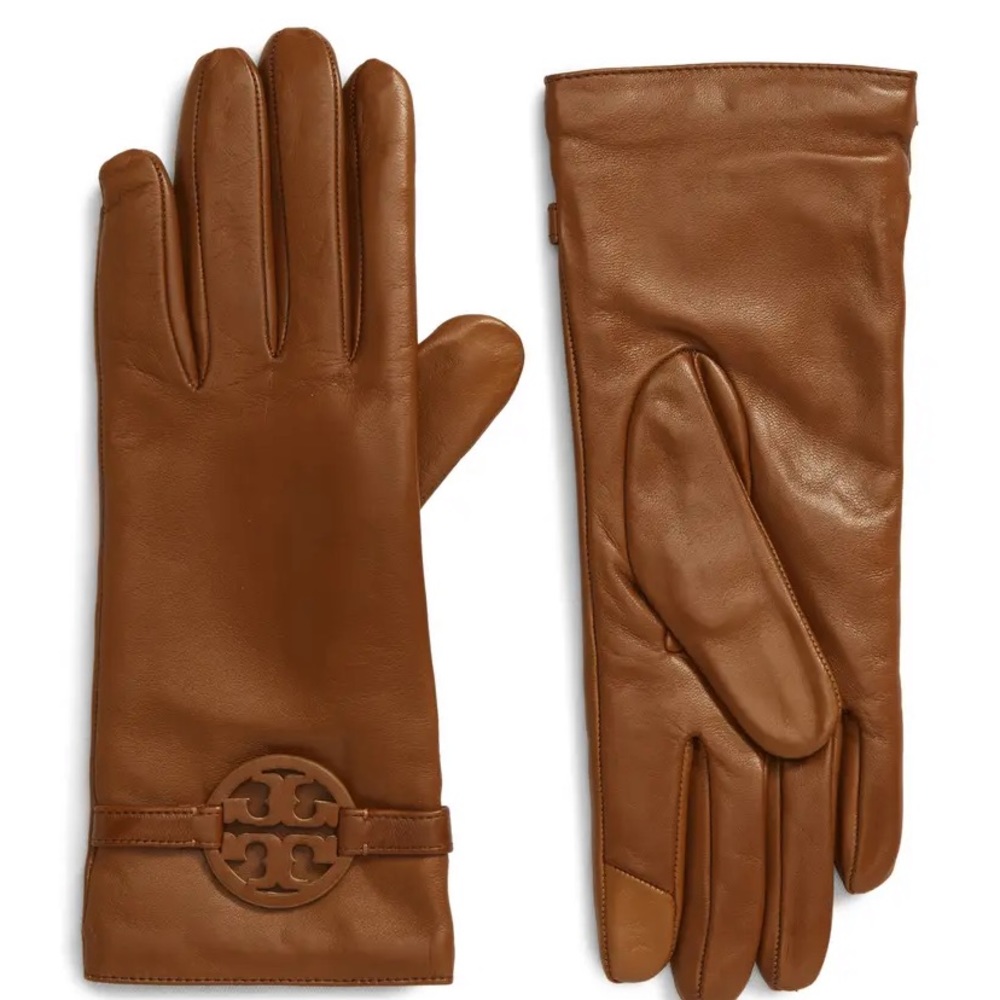 Tory Burch Red Leather Gloves